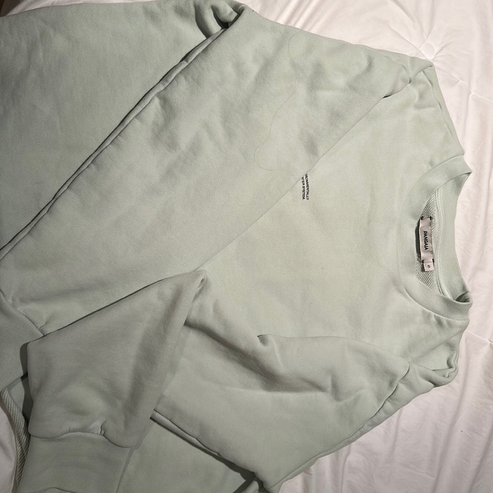Pangaia cropped lime green sweatshirt